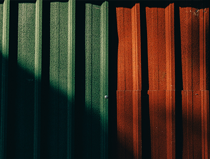 Light and shadow on corrugated metal